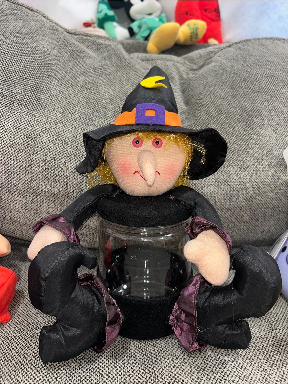 Halloween Witch Candy Jar - Black and Purple Decorative